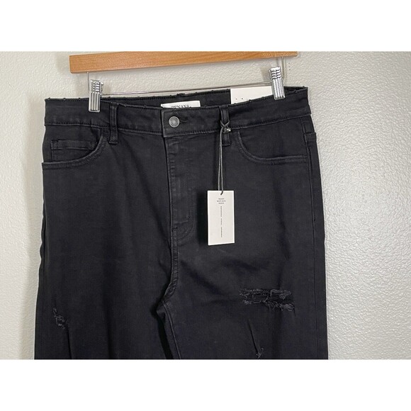 NWT ZENANA Women 31 Hi-Rise Stretch Jeans Distressed Cropped Raw Black Casual - Picture 11 of 16